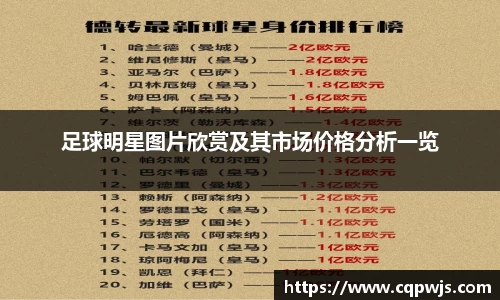 足球明星图片欣赏及其市场价格分析一览
